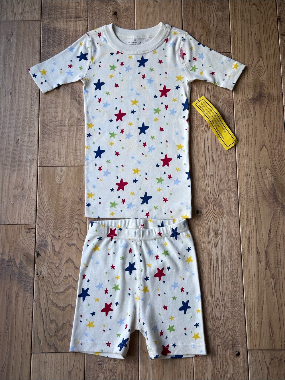 NEW Hanna Andersson Moon and Back Multicolor Star Print Short PJ Set size 6-7